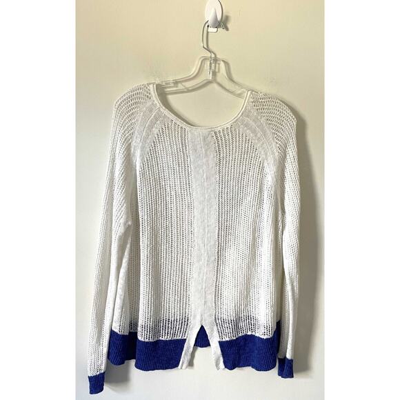 Soft Surroundings Linen Blend Lightweight Sweater White Purple Size XL - Picture 2 of 7